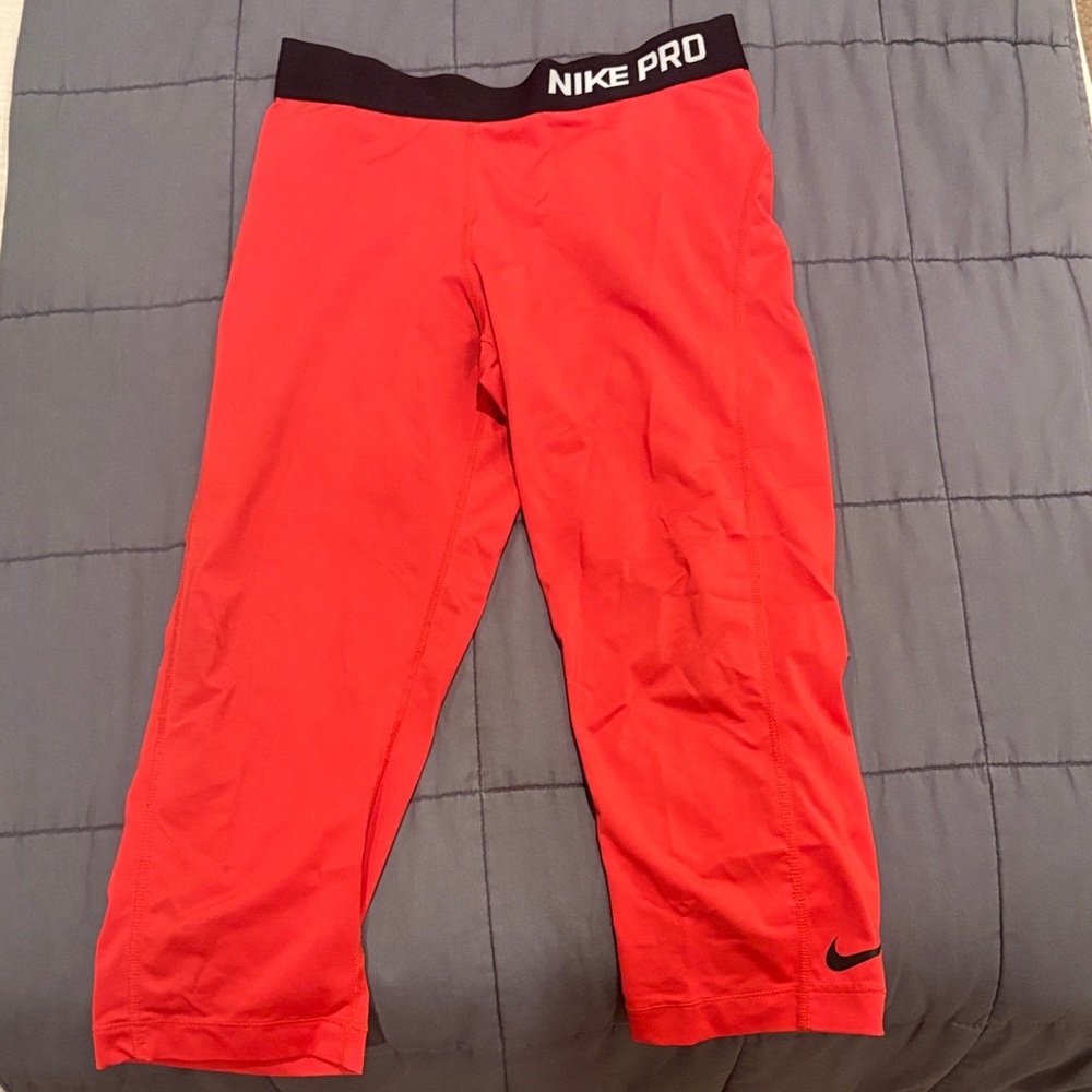 Nike Pro Red Bottoms Capri Cut